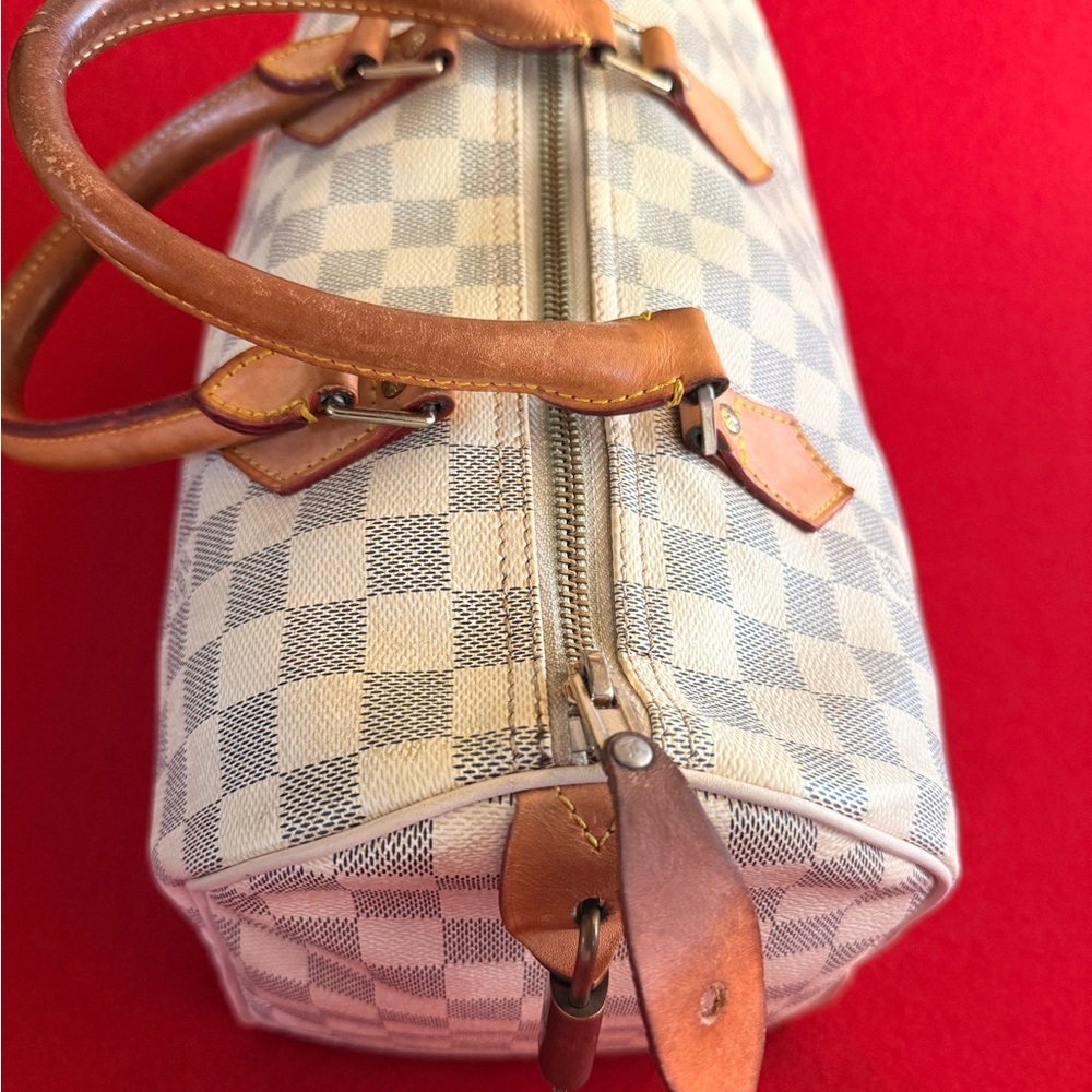 Louis Vuitton Damier Azur Canvas Satchel with Vachetta Leather Handles - Picture 4 of 14